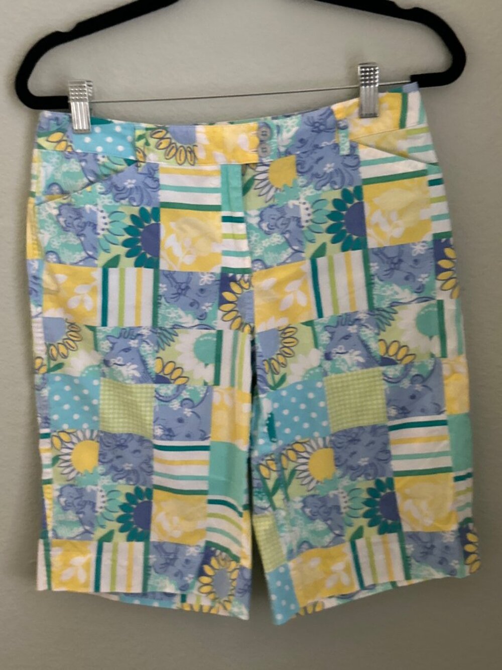 Vintage Lilly Pulitzer ~ Patchwork Bermuda Shorts ~ 2 ~ Pockets